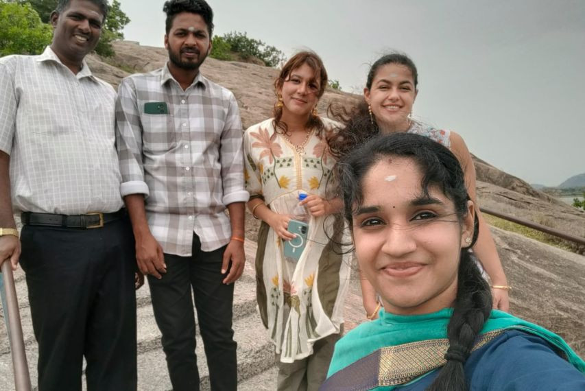 people standing near cliff in india